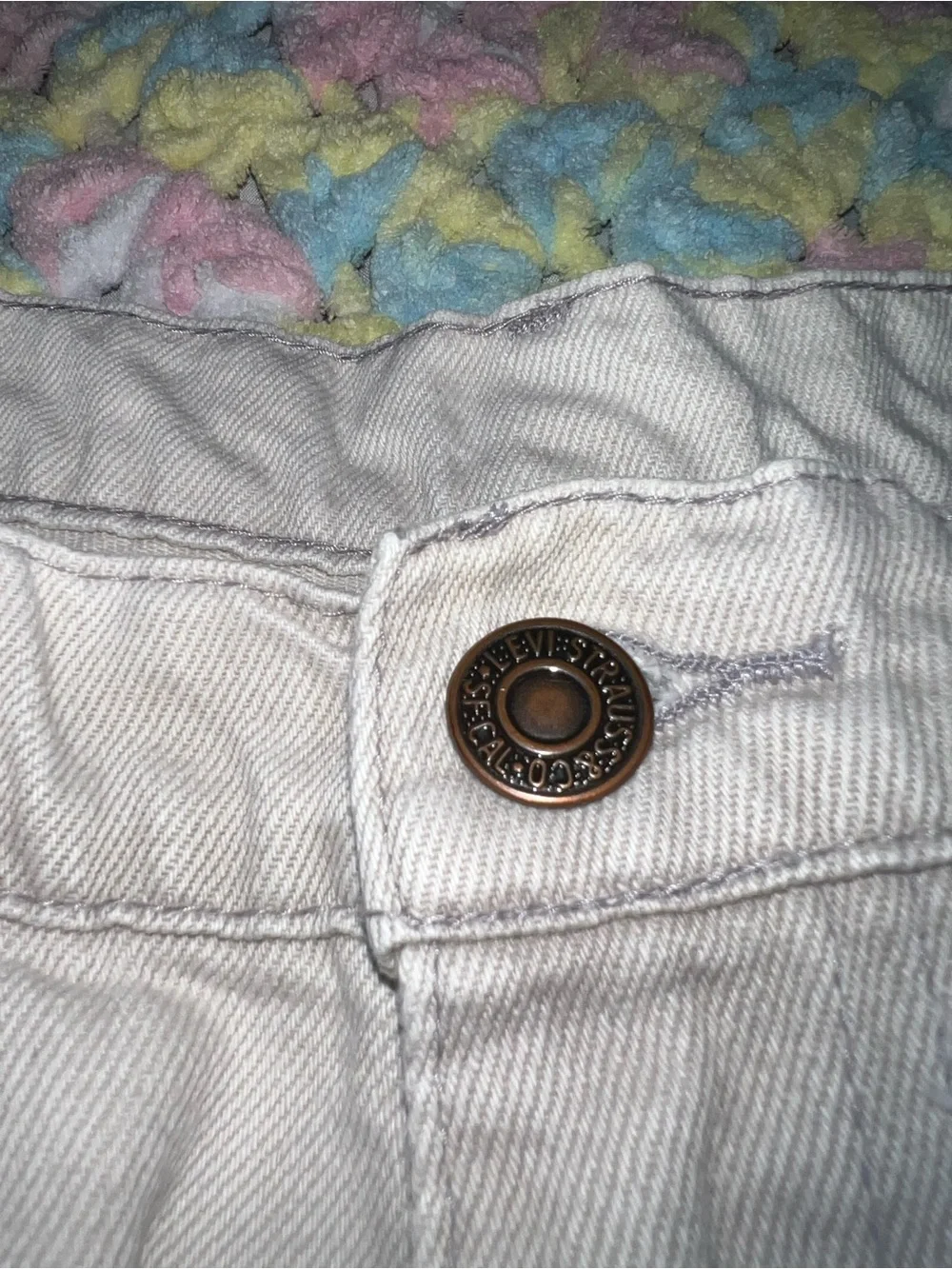Levi's Straight Leg Jeans Beige Vintage Rigid Denim 38x32